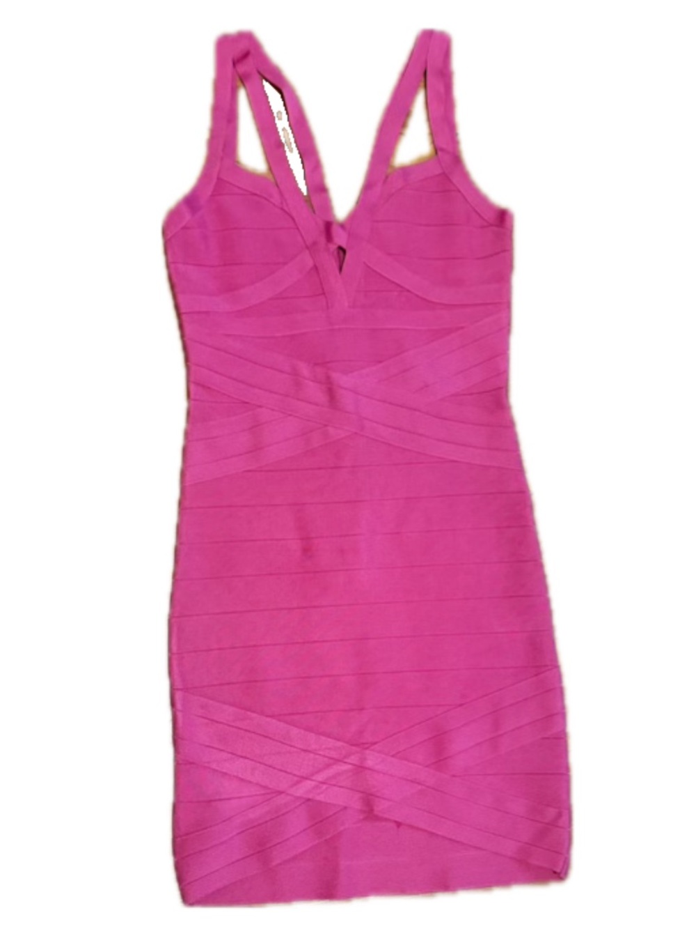 bebe Hot Pink Bodycon Bandage Mini Dress